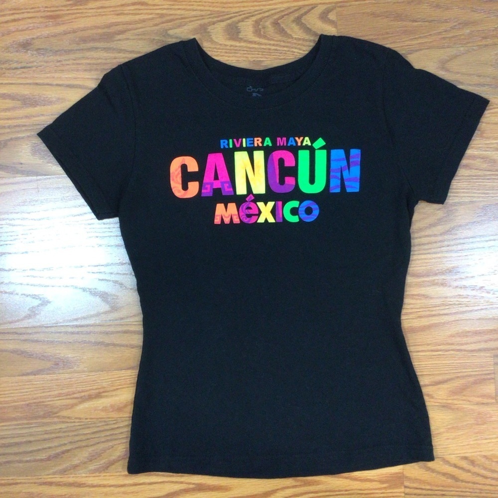 Riviera Maya Cancun Mexico Women’s Black Short Sleeve Top - Size Small